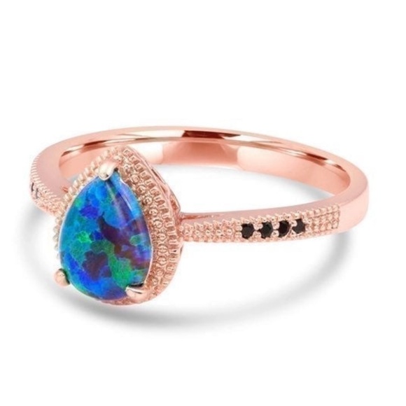 Fragrant Jewels Blue Opal Lovely Ring - Size 8 - Picture 1 of 10